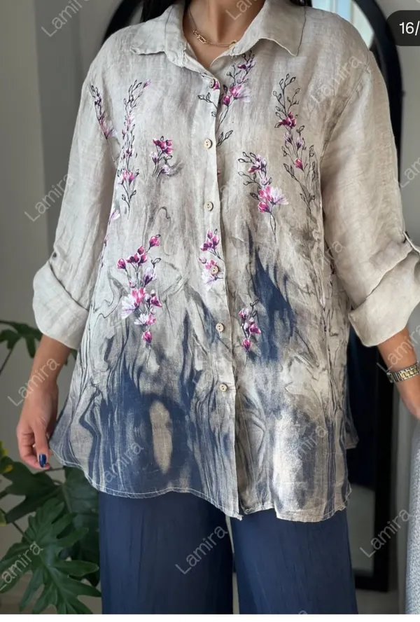 Beige_Cotton_Linen_Printed_Shirt_For_Women