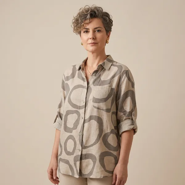 Beige_Linen_Printed_Shirt_For_Women