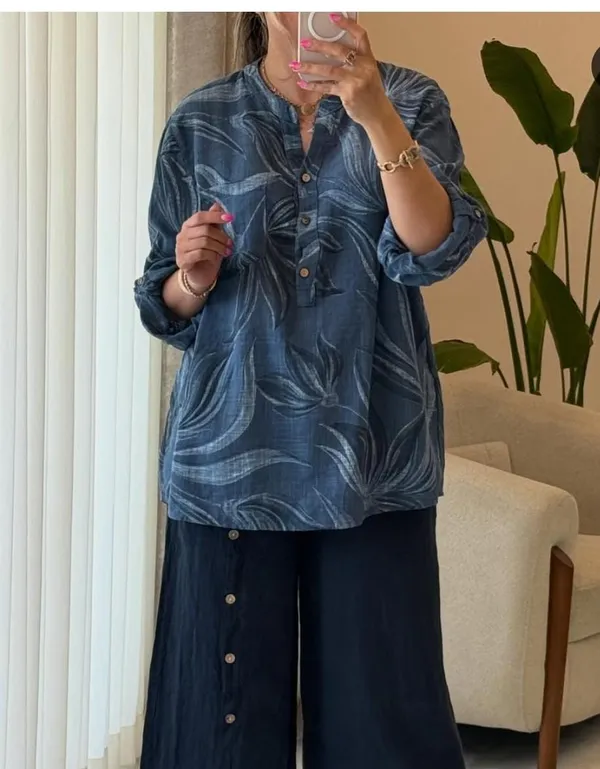 Blue_Cotton_Linen_Printed_Co-Ord_Set_For_Women