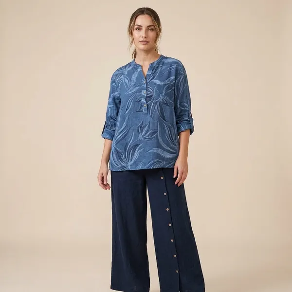 Blue_Cotton_Linen_Printed_Co-Ord_Set_For_Women