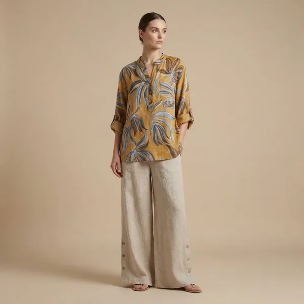 Rust_Brown_Cotton_Linen_Printed_Co-Ord_Set_For_Women
