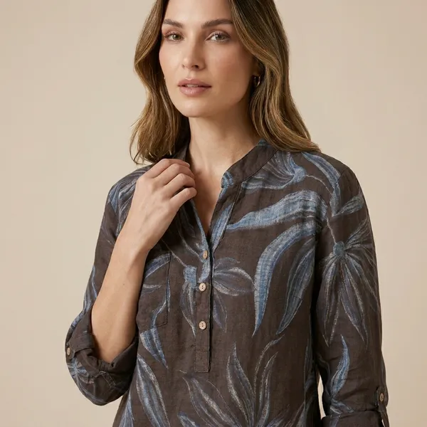Dark_Coffee_Cotton_Linen_Printed_Co-Ord_Set_For_Women