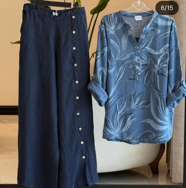 Blue_Cotton_Linen_Printed_Co-Ord_Set_For_Women