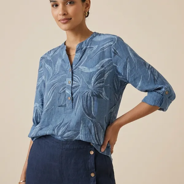 Blue_Cotton_Linen_Printed_Co-Ord_Set_For_Women