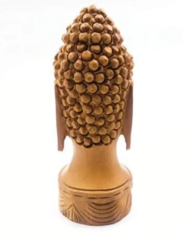 Handcrafted_Wooden_Elephant_Showpiece_With_Intricate_Carvings_And_Buddha_Head_Sculpture_With_Intricately_Carved_Hair_Pack_Of_2