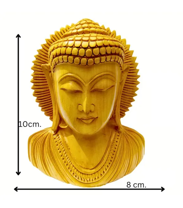 Wooden_Buddha_Head_Statue_With_Lotus_Back_Design_And_Golden_Finish_And_Handcrafted_Elephant_Figurine_And_Decorative_Showpiece_Pack_Of_2