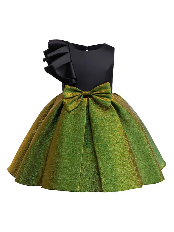 Black_And_Green_Satin_And_Net_Premium_Dress_For_Baby_Girls