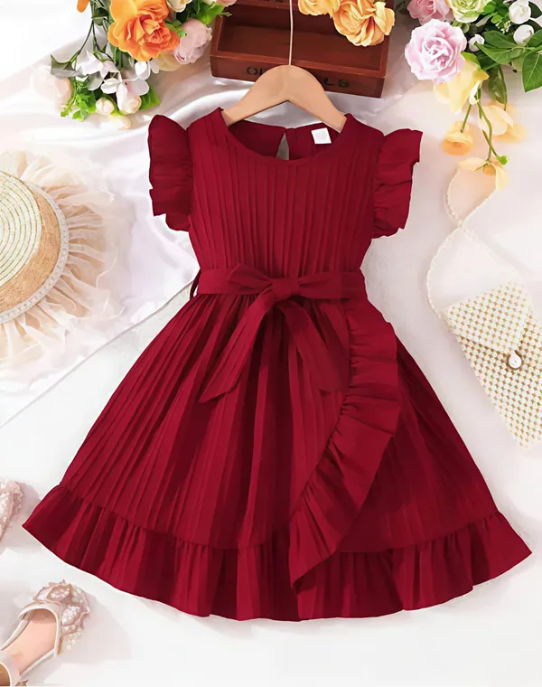 Maroon_Sugarcane_Premium_Dress_For_Baby_Girls