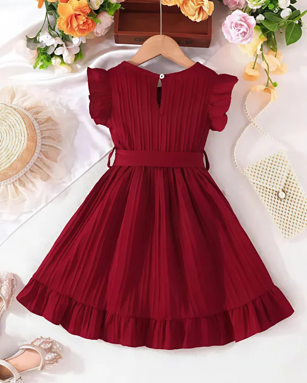 Maroon_Sugarcane_Premium_Dress_For_Baby_Girls