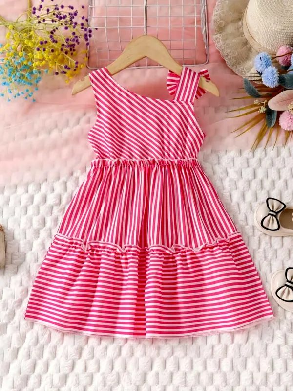 Pink_And_White_Rayon_Premium_Dress_For_Baby_Girls