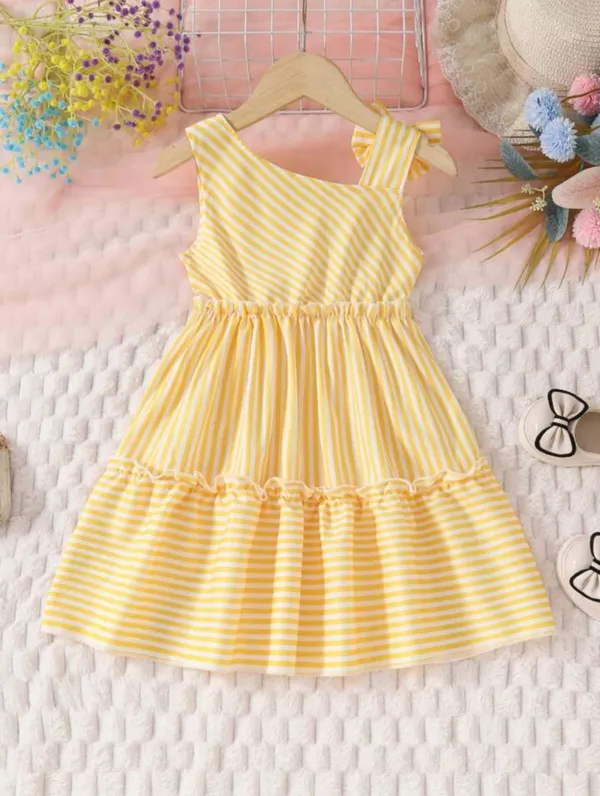 Yellow_And_White_Rayon_Premium_Dress_For_Baby_Girls
