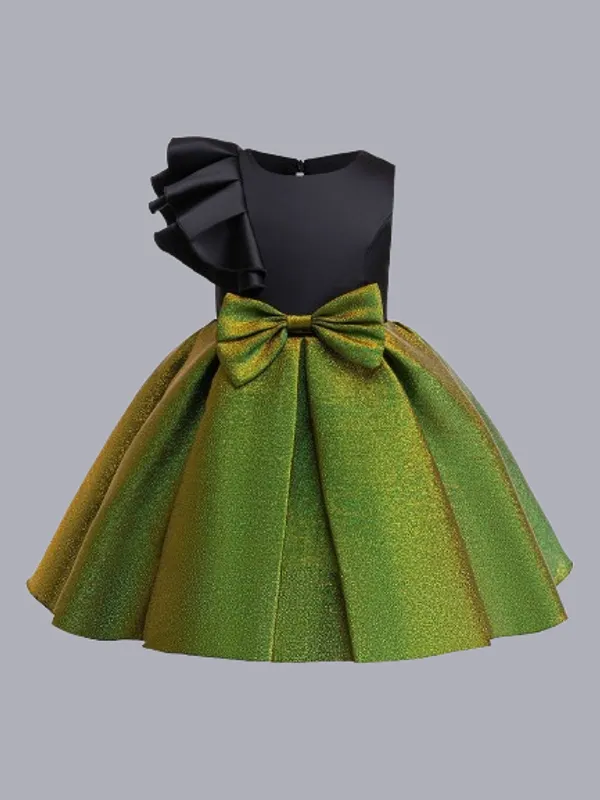 Black_And_Green_Satin_And_Net_Premium_Dress_For_Baby_Girls