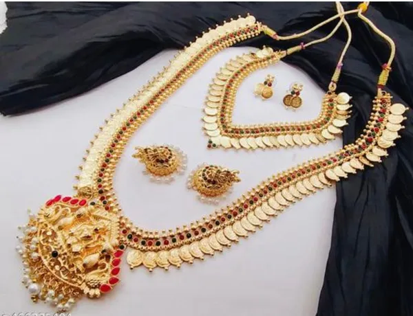 Traditional_South_Indian_Bridal_Temple_Jewellery_Set__Lakshmi_Coin_Necklace_With_Kemp_Stones