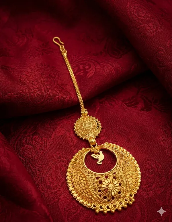 Traditional_Gold_Plated_Maang_Tikka_With_Intricate_Detailing
