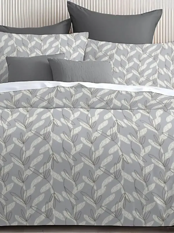 Allure_Leaf_Print_Cotton_Double_Bedsheet_with_2_Pillow_Covers_|_144_TC_|_Grey_&_White_|_90x100_cm