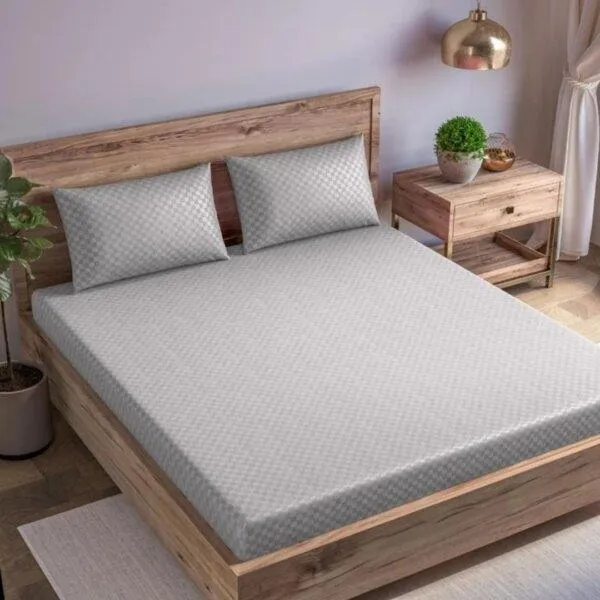HCS_Living_Soft_Cotton_Jacquard_300TC_Checked_Super_King_Bed_Sheet_With_2_Pie_Pin_Pillow_Covers