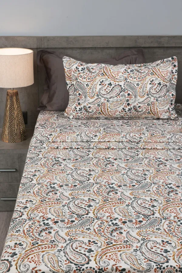 HCS_Living_Designer_Bohemian_Paisley_Super_King_Bedsheet_–_100%_Pure_Cotton_|_210_TC_Luxury_Satiny_Collection