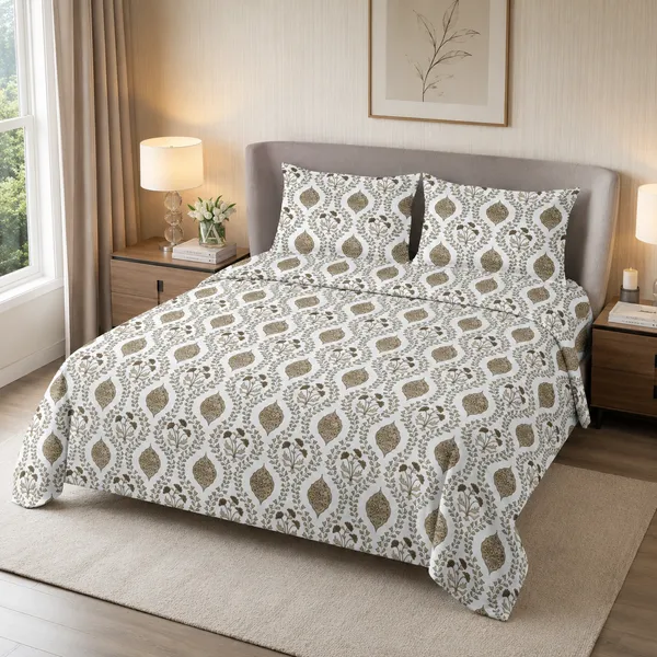 HCS_Living_Emperor_Collection_144_TC_Super_king_Size_Bedsheet_with_2_Pillow_Covers