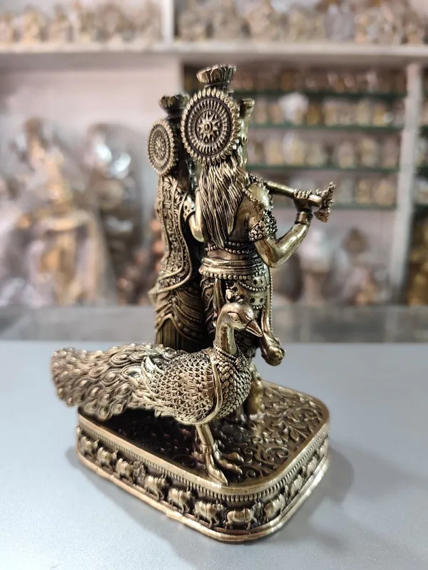 brass_radha_krishna_with_peacock