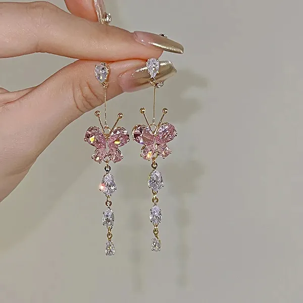 K-_Style_Butterfly_Drop_Earrings