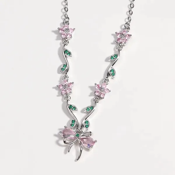 Chain_Necklace_-_White_Gold_Color_Pink_Diamond