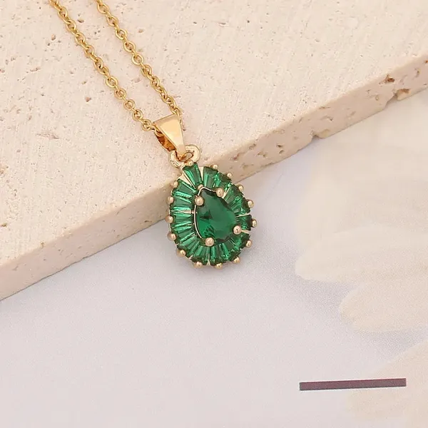 Stainless_Steel_Gold_Plated_Pendant_-_Green