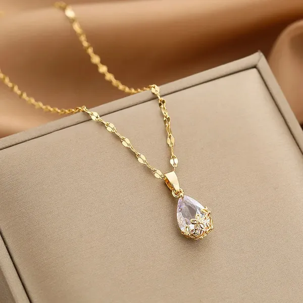 Gold_Plated_Pendant_-_White_water_drops