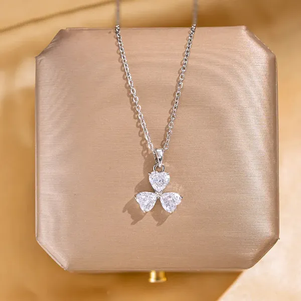 Stainless_Steel_Pendant_-_Silver_Three_Hearts