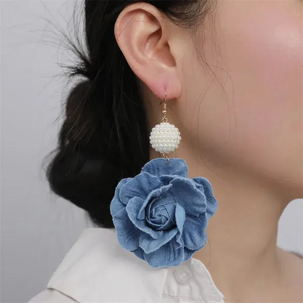 Flower_Cloth_Drop_Earrings