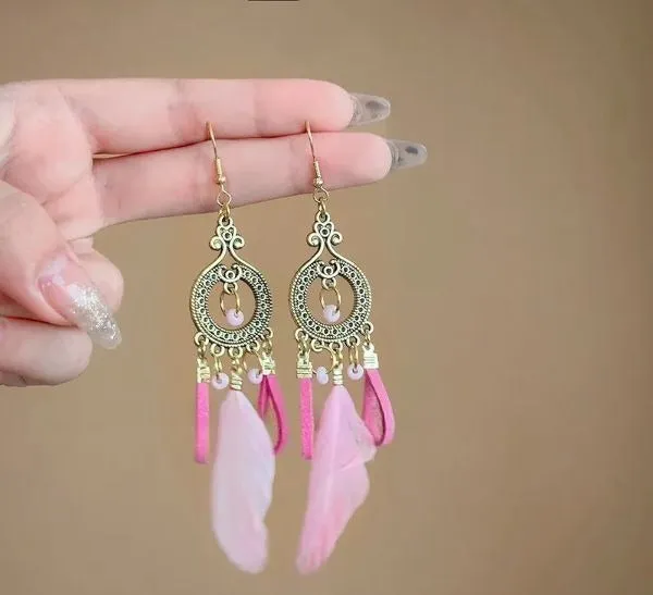 Tassel_Drop_Earrings_-_Pink