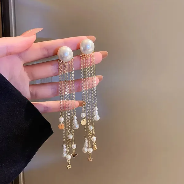 Golden_Pearl_Tassel_earring