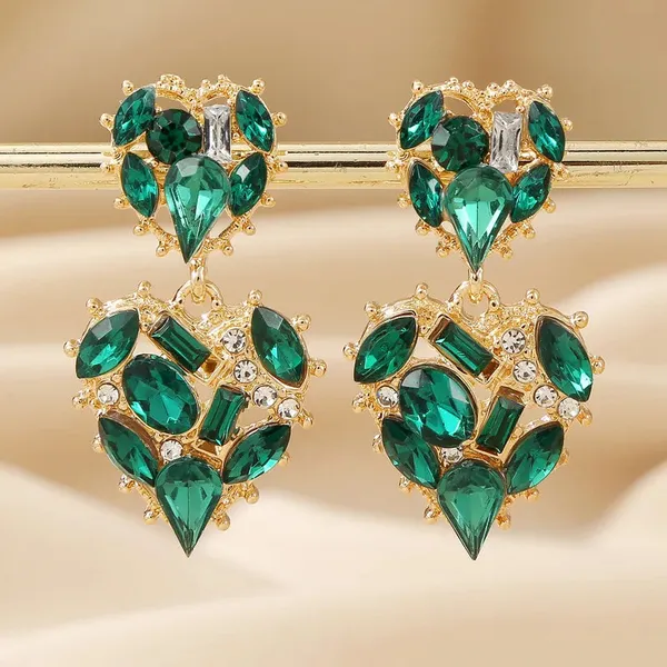 Diamond_Embedded_Heart_Earrings_-_Green