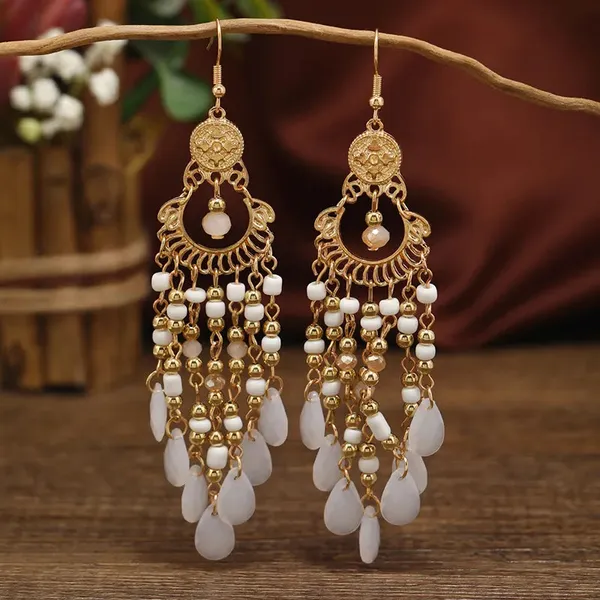 Bohemian_Bead_Tassel_Earring_-_White