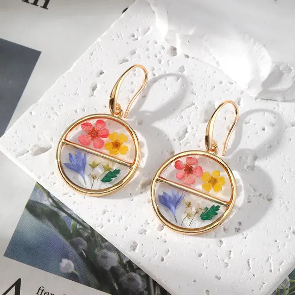 Resin_Drop_Earrings_-_Reddish_Yellow_Small_Flowers