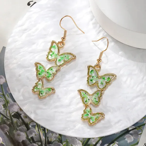 Resin_Drop_Earrings_-_Green_Three_Butterflies