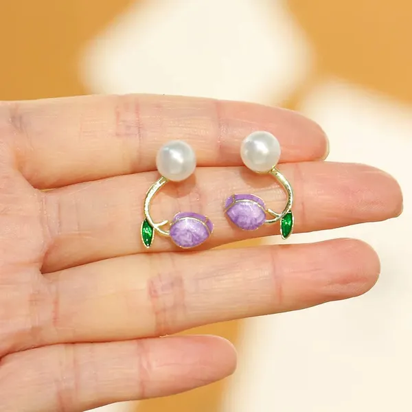 Casual_Flower_Bow_Knot_Earrings_-_Purple