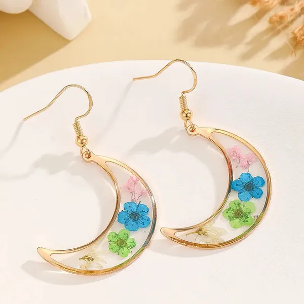 Moon_Shape_Resin_Earring_-_Blue