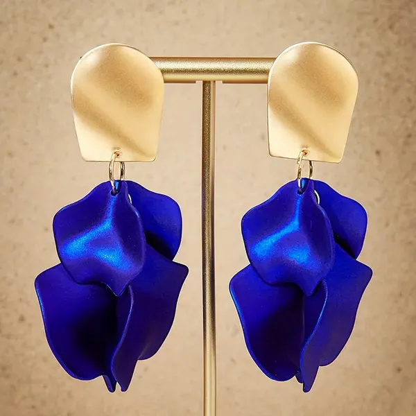 Korean_Style_Tassel_Earring_-_Blue