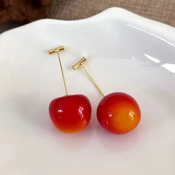 Reddish_Yellow_Large_Cherry_Earring