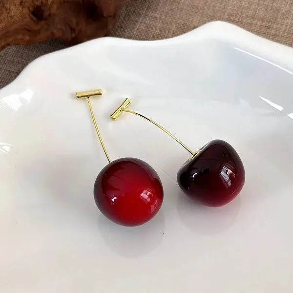 Wine_Red_Large_Cherry_Earring