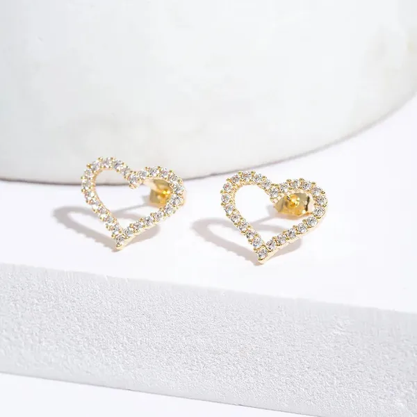 Crystal_Heart_Outline_Stud_Earrings_-_Gold_Plated