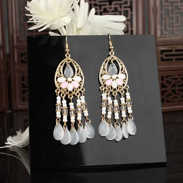 Floral_Crystal_Tassel_Drop_Earrings