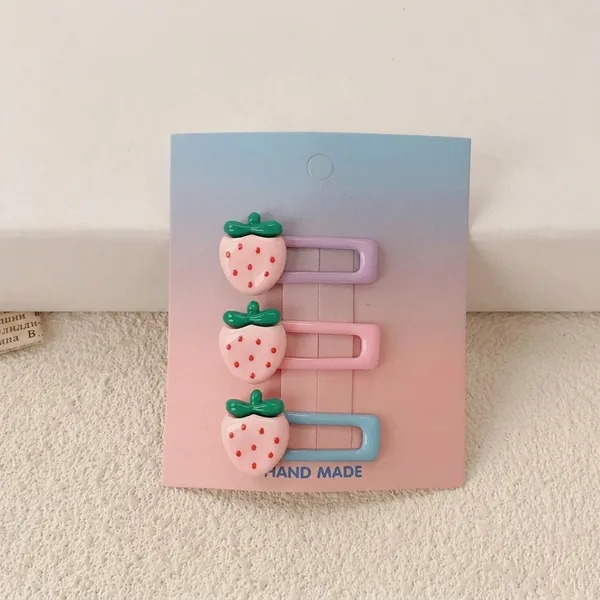 Korean_Cute_Fruit_Hair_Clips_Set_-_Pink_Strawberry_(Kids)