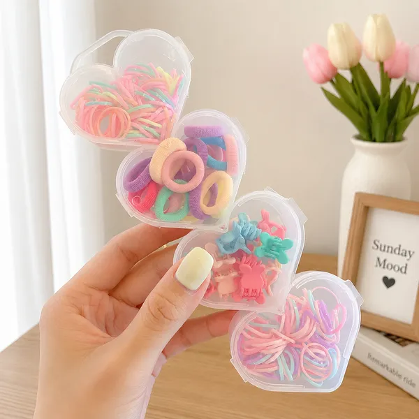 Cute_Colorful_Hair_Tie_Rubber_Band_&_Clip_Set_Box