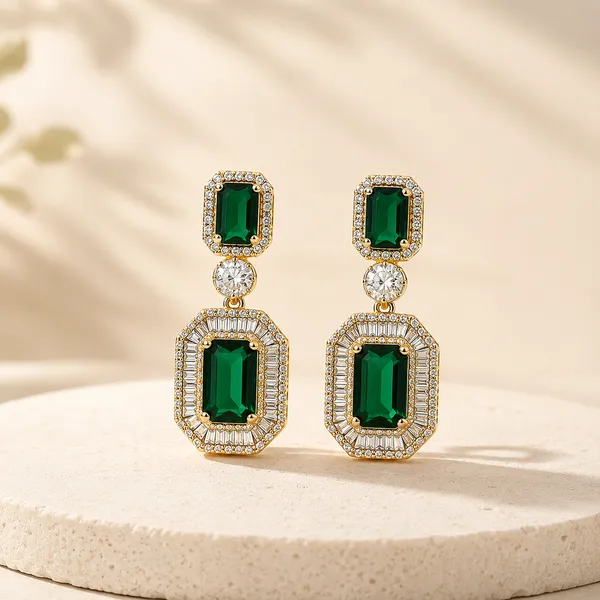 Gold_Plated_Square_Water_Droplets_Earring