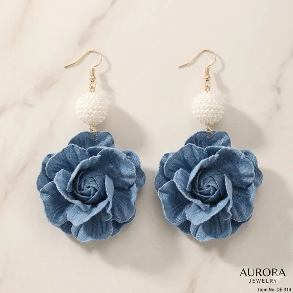 Flower_Cloth_Drop_Earrings