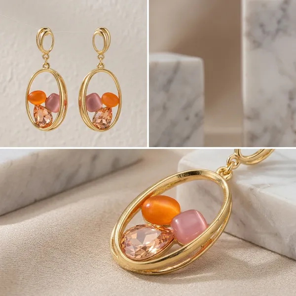 Geometric_Drop_Earrings_-_Orange