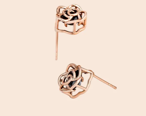 Elegant_Gold_Plated_Rose_Studs_-_Black