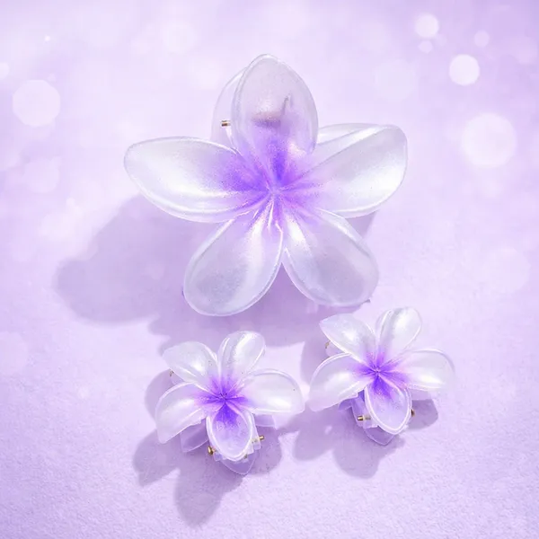 Frosted_Purple_Plumeria_clip_Set