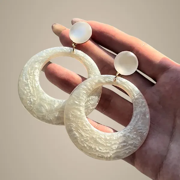White_Circle_Acrylic_Earrings
